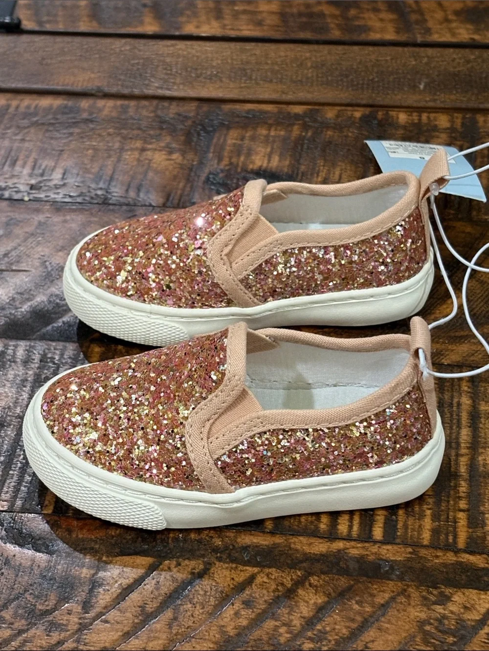 Girls' Glitter Slip-On Sneakers - Pink